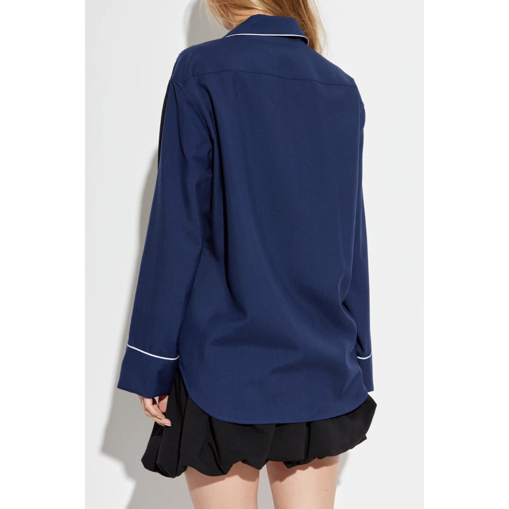 Marni Wollen shirt met vintage effect Black Dames