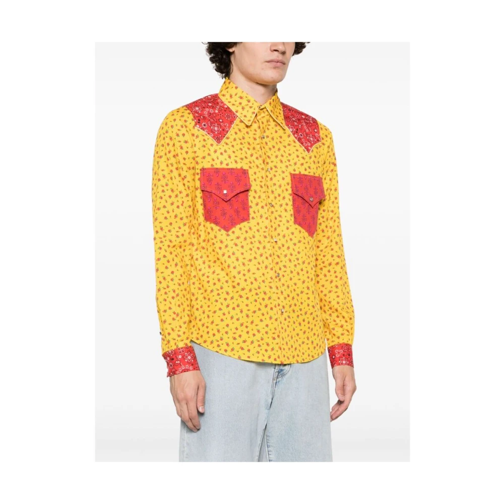 ERL Fruitprint Katoenen Overhemd Yellow Heren