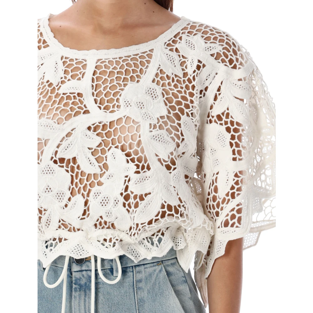 Zimmermann Ivory Crochet Topwear Aw24 White Dames