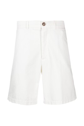 white-cotton-twill-weave-shorts