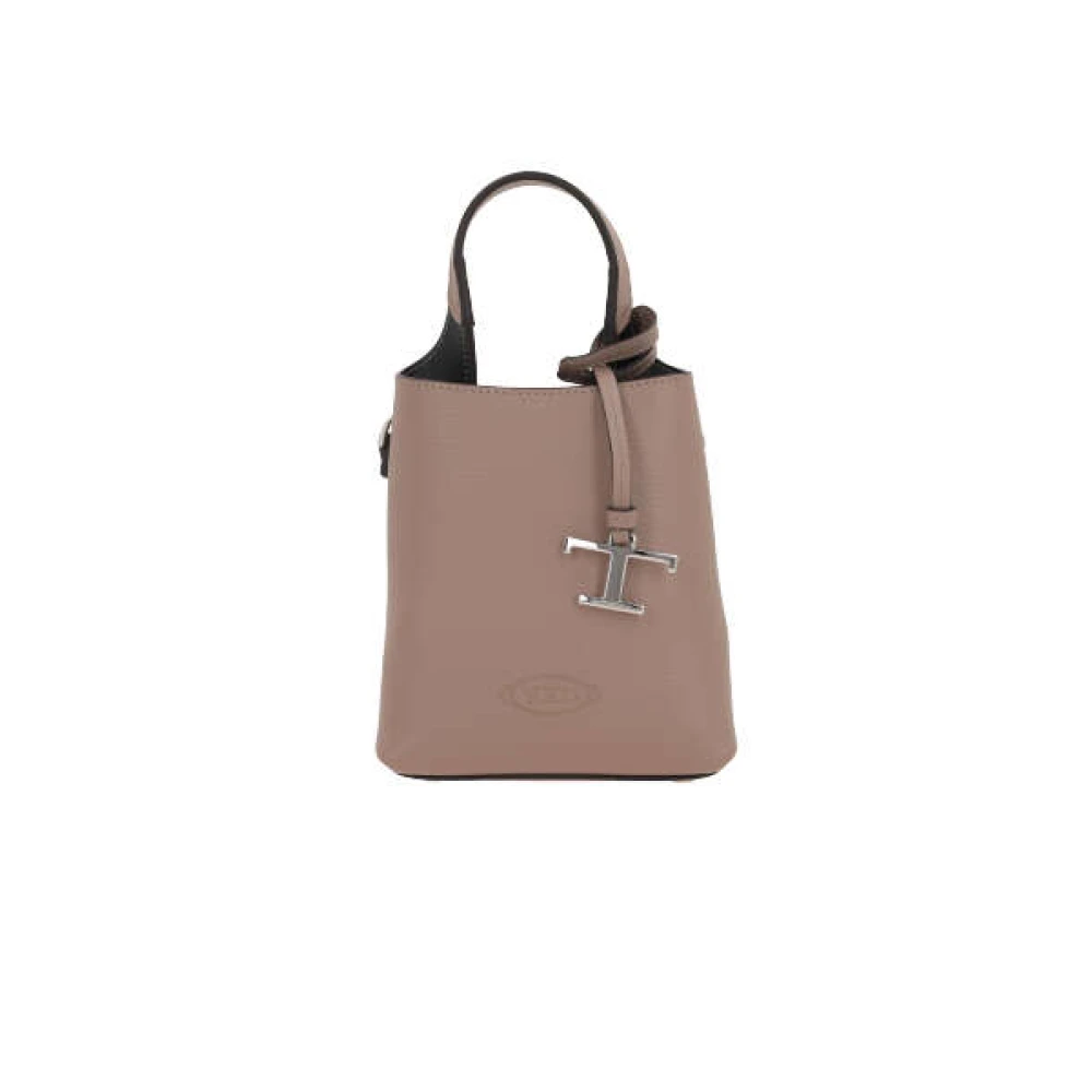 TOD'S Lichtbruine Gehamerde Leren Handtas Beige Dames