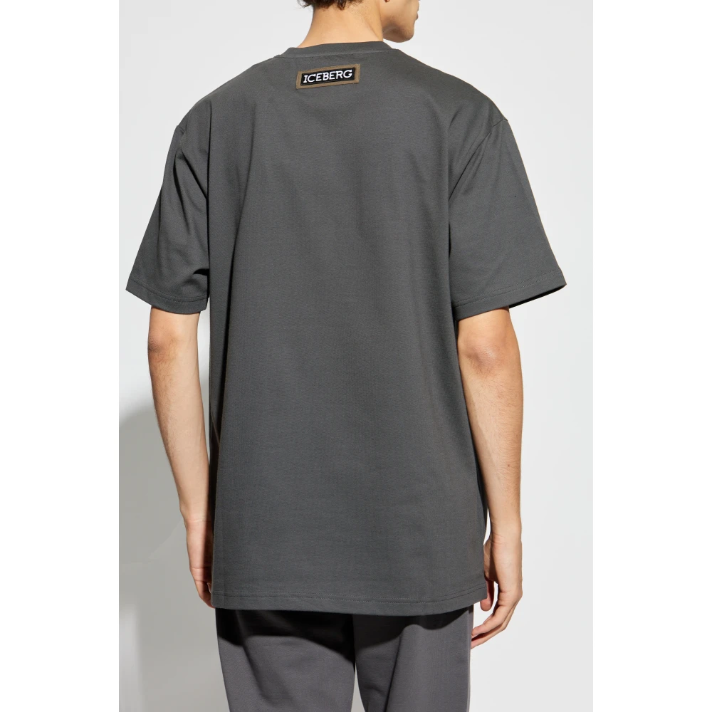 Iceberg T-shirt met logo Gray Heren
