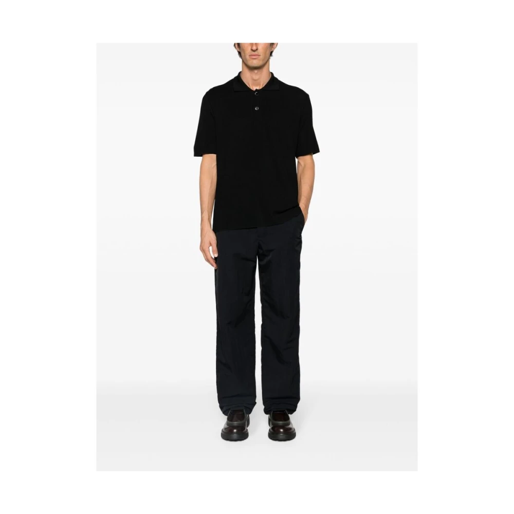 Jacquemus Zwarte Katoenen Drukknop Broek Black Heren
