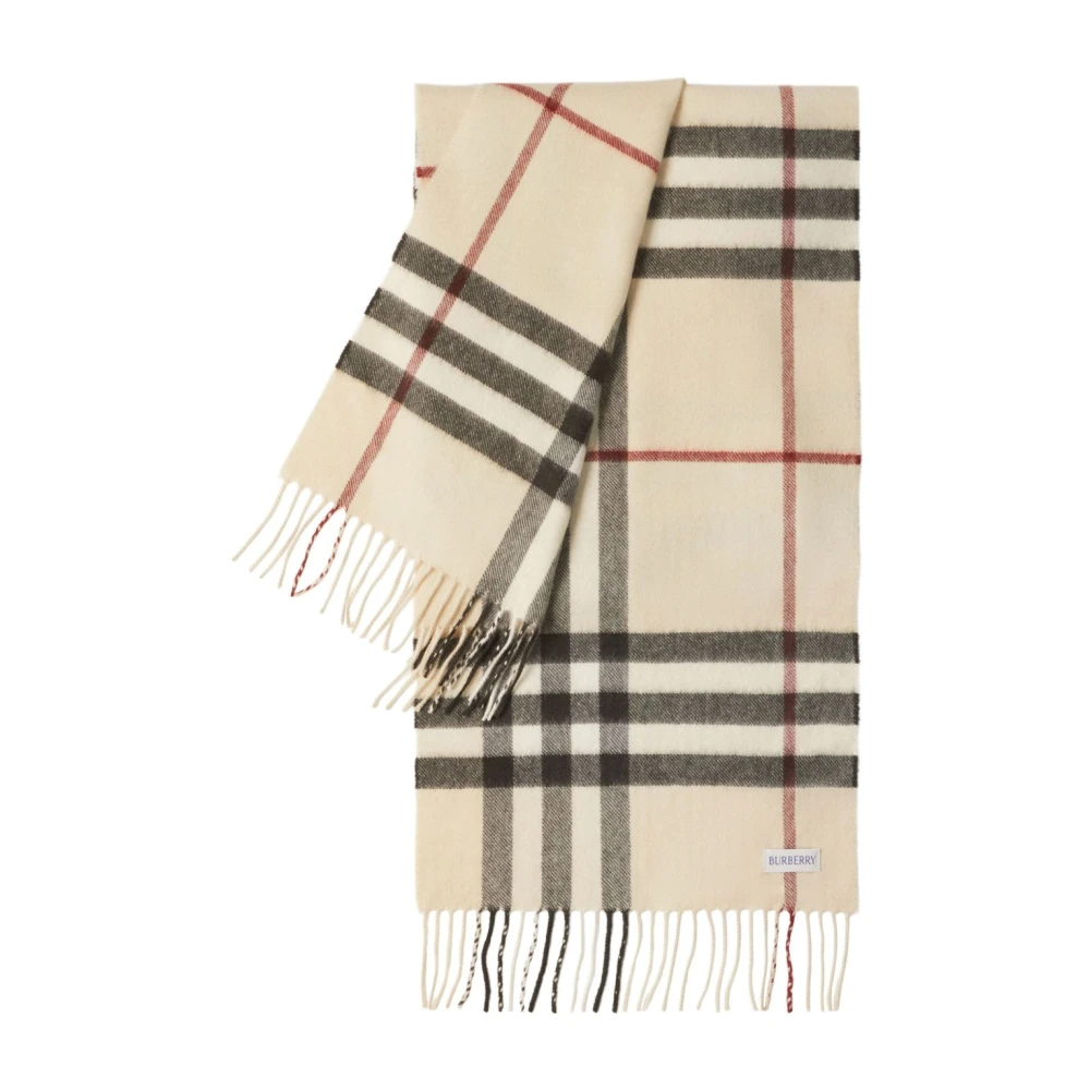 Burberry Check Cashmere Scarf - Unisex - Winter Scarves - Beige - One Size - Accessories