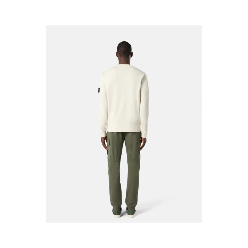 Stone Island Off White Crewneck Wollen Trui White Heren