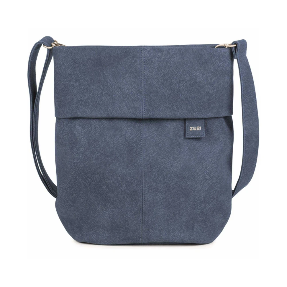 Zwei Blauwe Nubuck Schoudertassen Blue Dames