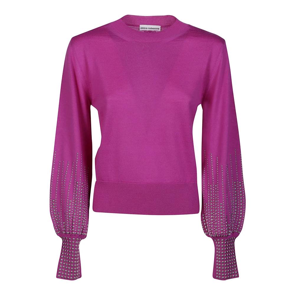 Paco Rabanne Fuchsia Stud-Cuffs Sweater Pink Dames