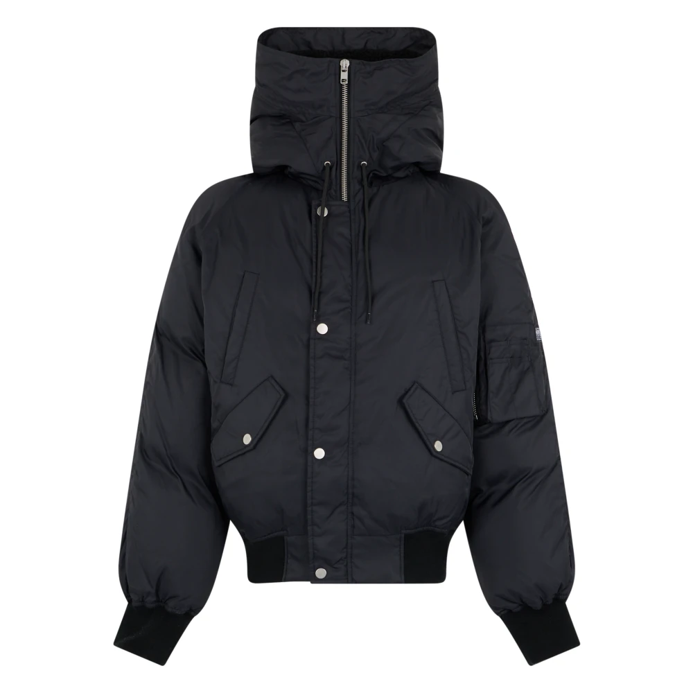 Mm6 Maison Margiela Black Winter Jackets, Male, L, Padded Jacket