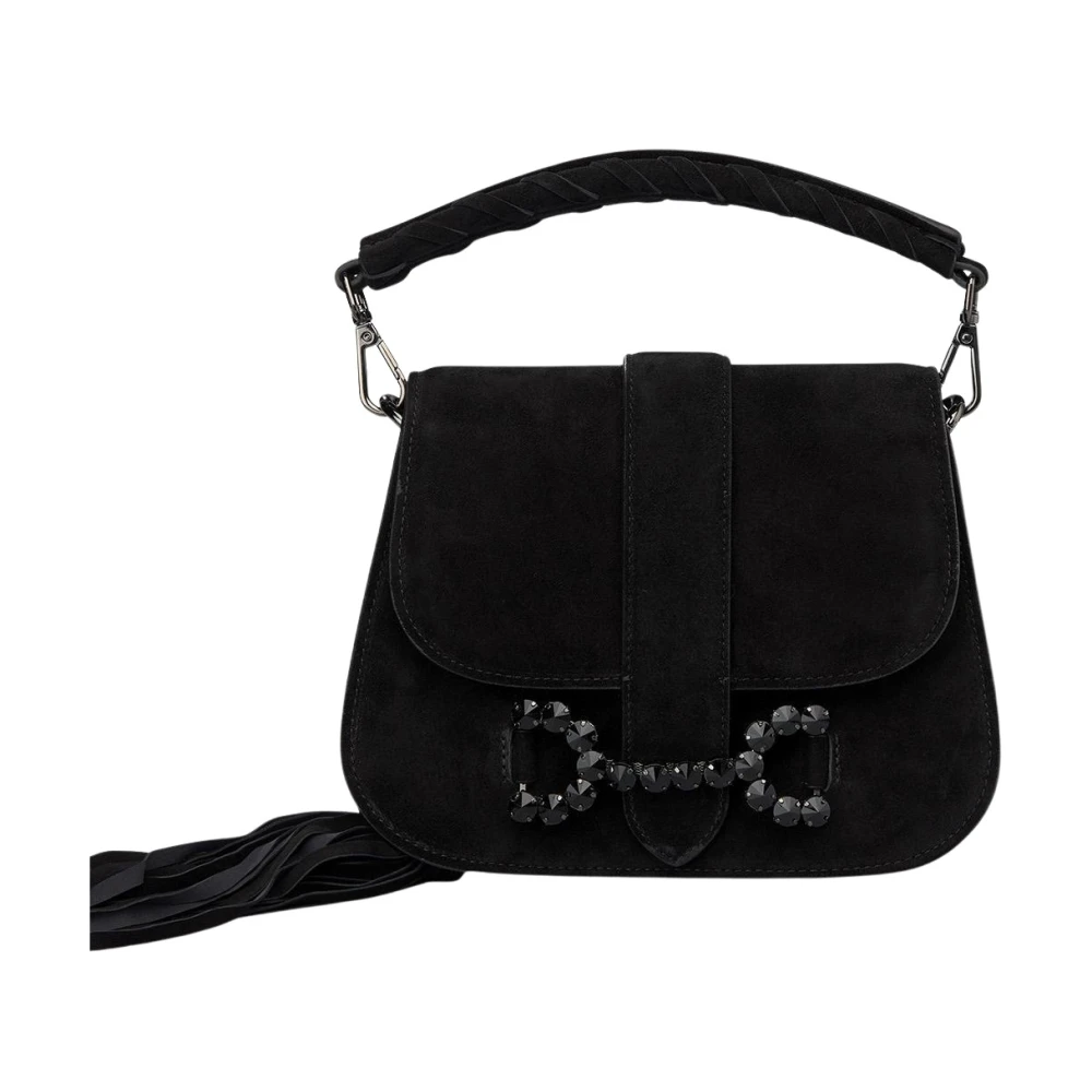 Alma en Pena Strass gesp clutch tas Black Dames