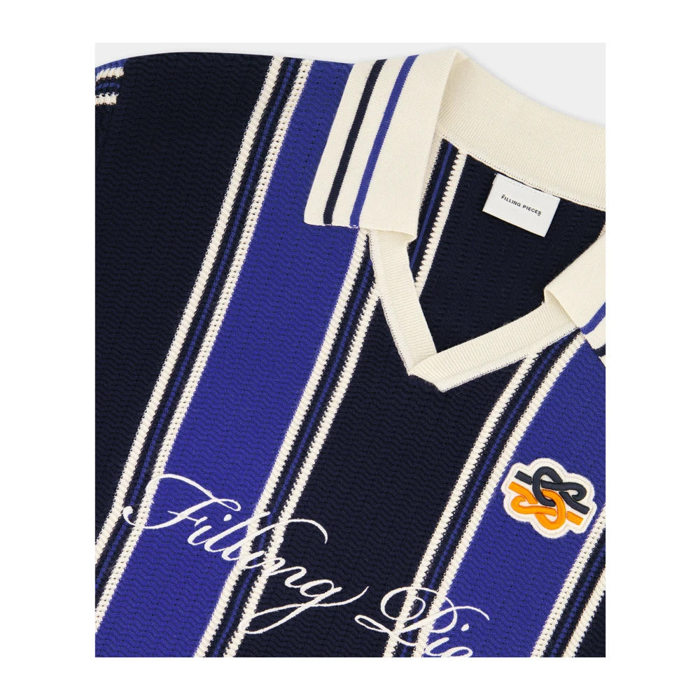 Filling Pieces Knit Football Jersey Navy Blue Heren