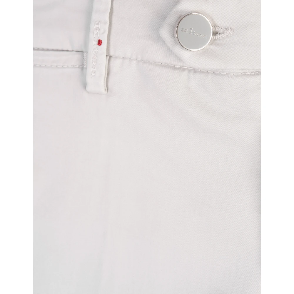 Kiton Grijze Katoen Elastaan Slim Fit Broek Gray Heren