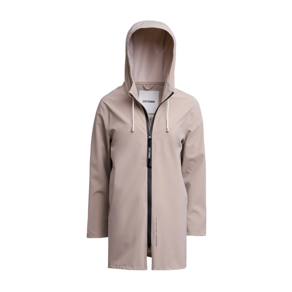 Stutterheim Lätt Vattentät Regnrock med Dragkedja Beige, Herr