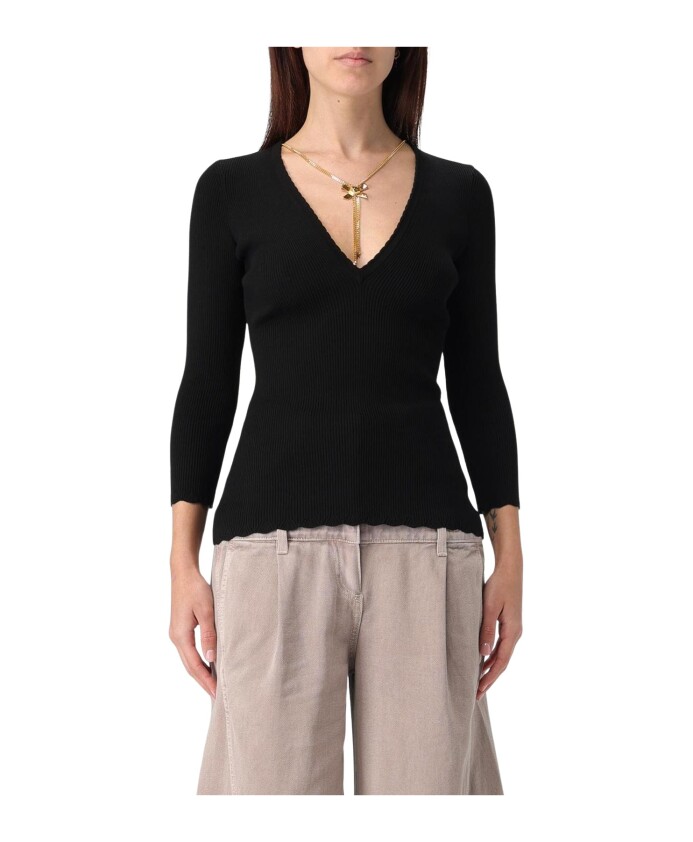 pull-noir-col-en-v-cotele