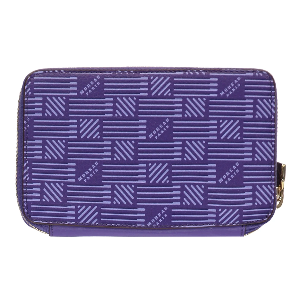 Moreau Paris Korrelig lederen ritsportemonnee Purple Dames