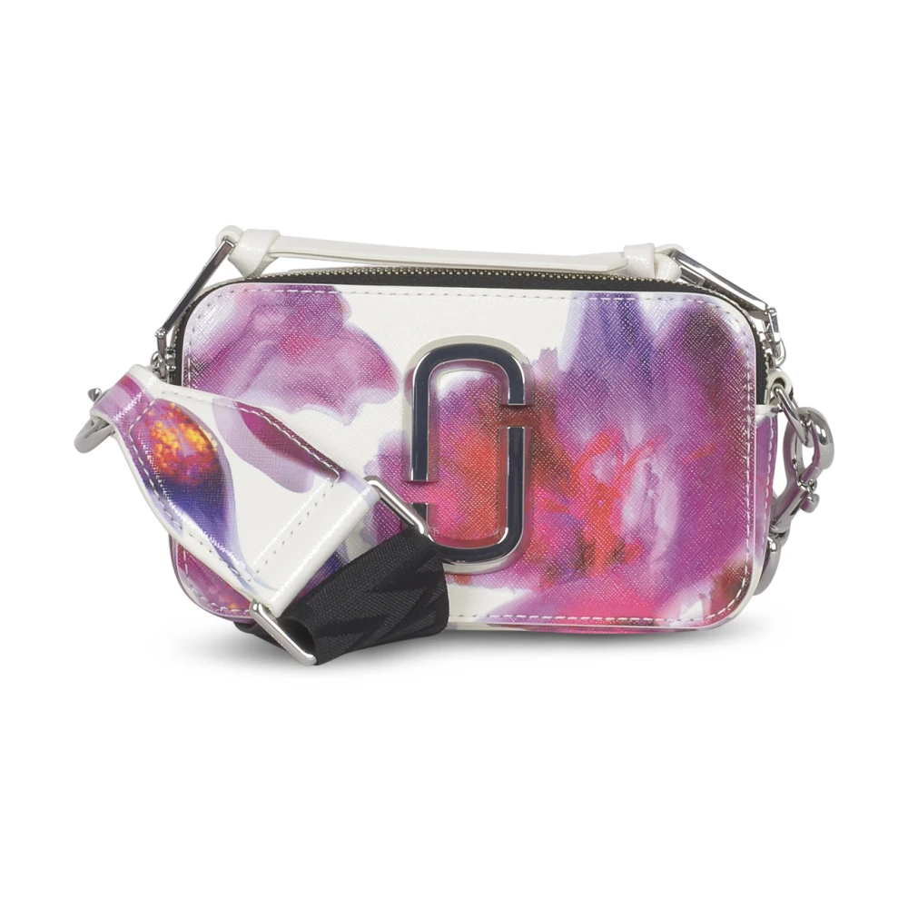 Marc Jacobs Röd Blommig Läder Snapshot Väska Multicolor, Dam