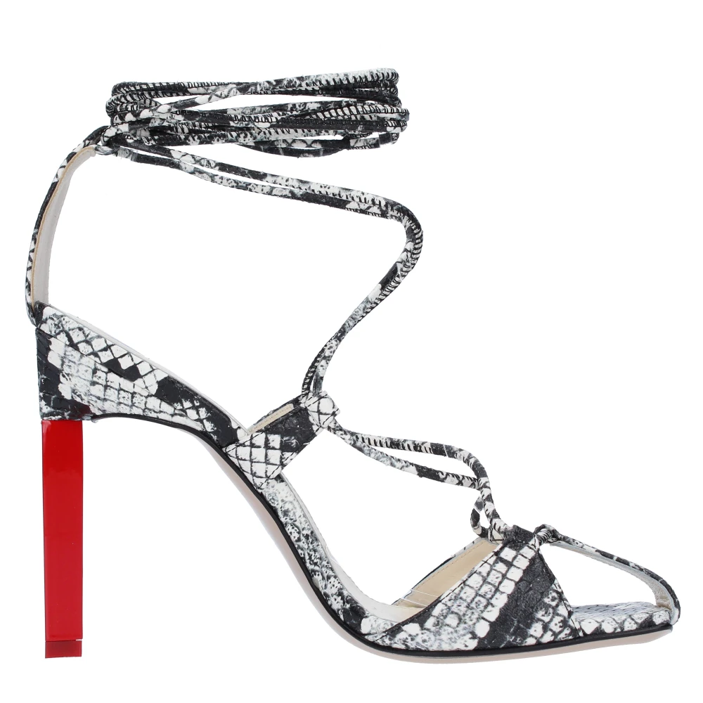 The Attico Women's Gray High Heel Lace-Up Sandals