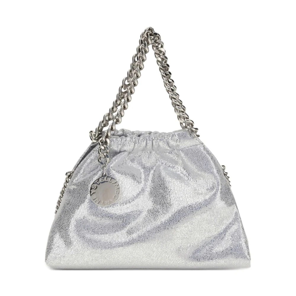 Stella Mccartney Gray Shoulder Bags, Female, One Size, Falabella Mini Drawstring Crossbody Bag