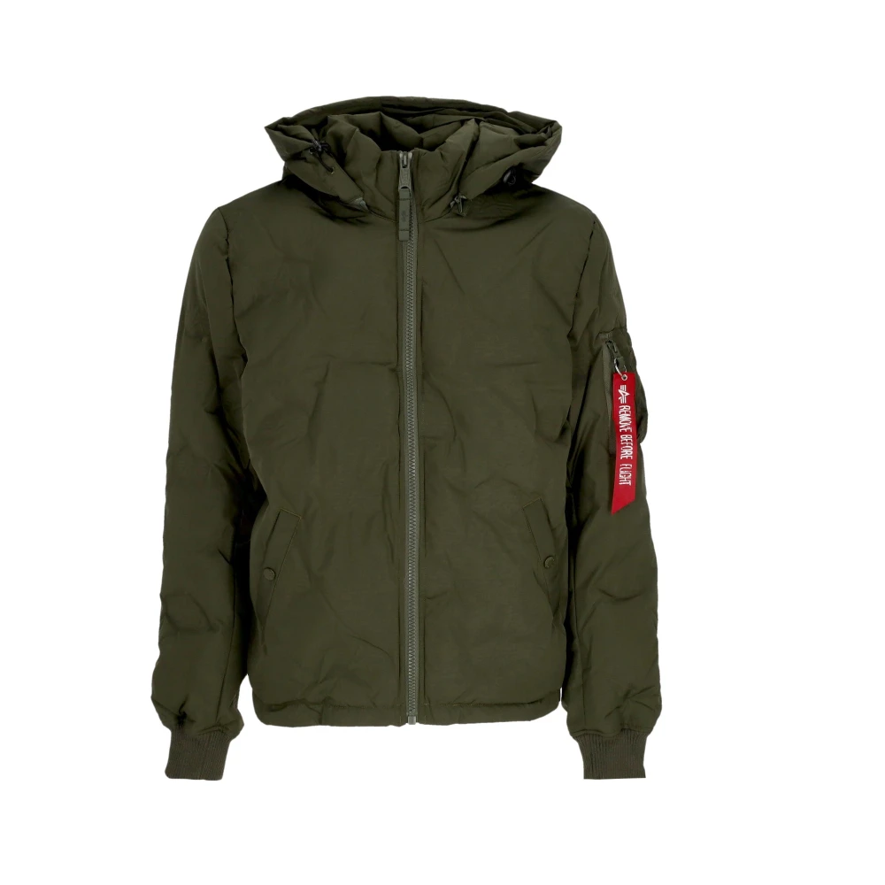 alpha industries Logo Puffer Donsjas Donker Olijf Green Heren