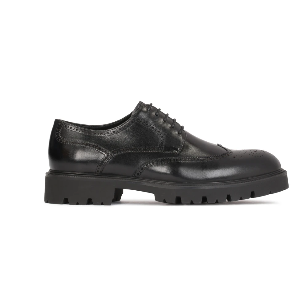 Kazar Klassiska svarta brogues av äkta läder Black, Herr