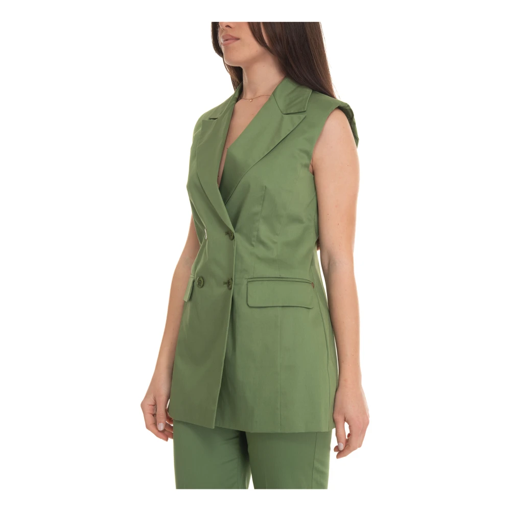 Pennyblack Lang Vest met Middenachtersplit Green Dames