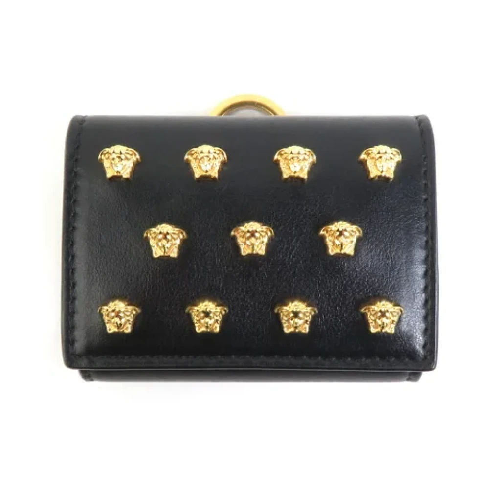 Versace Pre-owned Leather wallets Black Dames