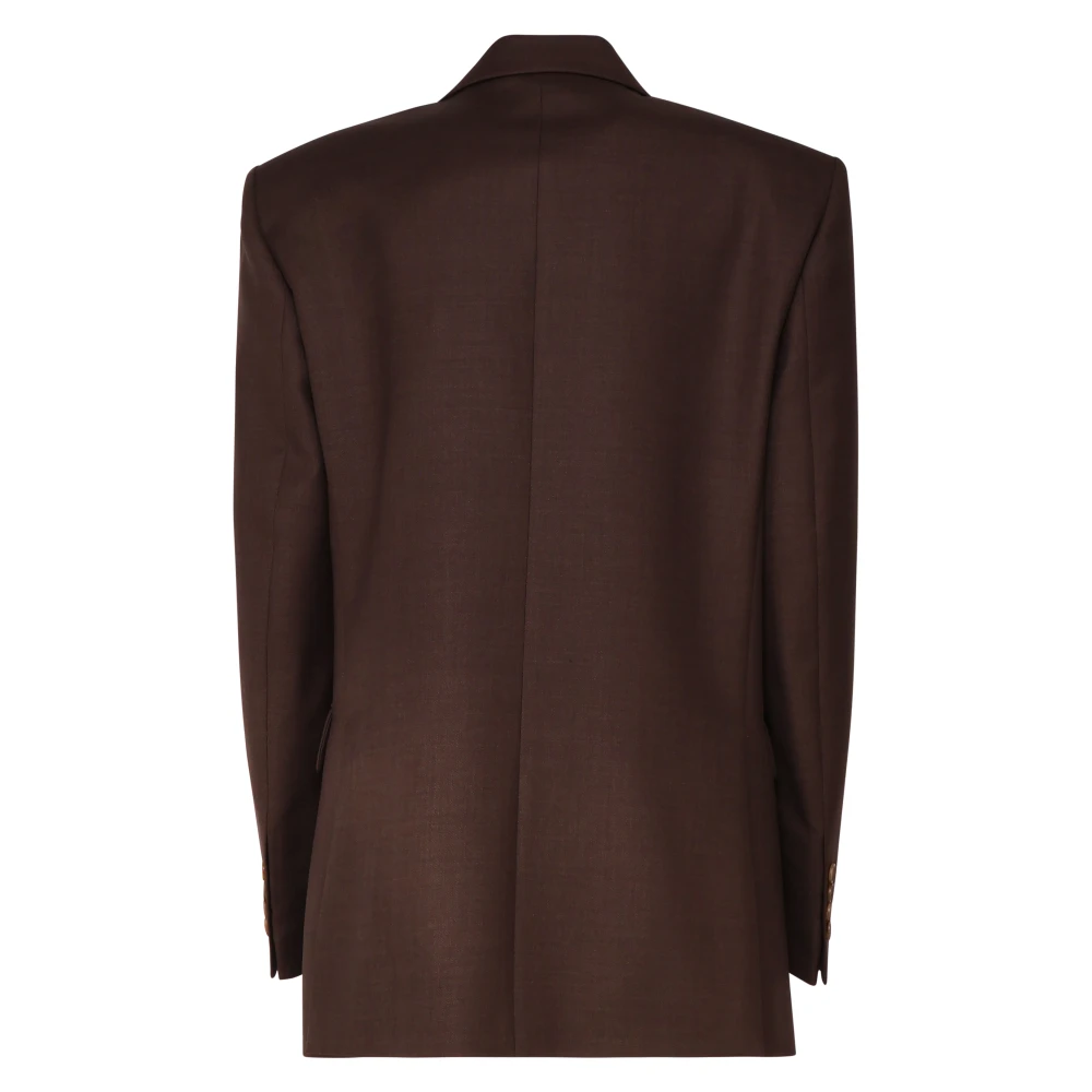 Magda Butrym Bruine Wollen Blazer Knoopsluiting Brown Dames