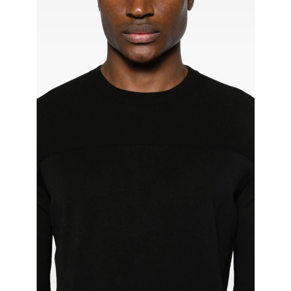 Jil Sander Zwarte Katoenen Crewneck Sweater Black Heren