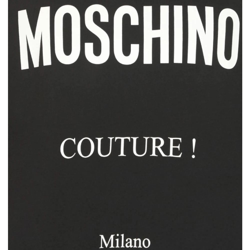 Moschino Logo Print Katoenen T-shirt Black Heren
