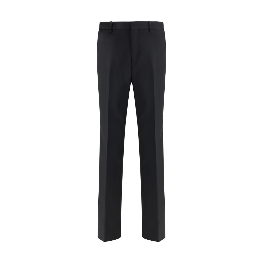 Gucci Black Embroidered Wool Trousers With Split Hem - Male - Suit Trousers - S - Trousers