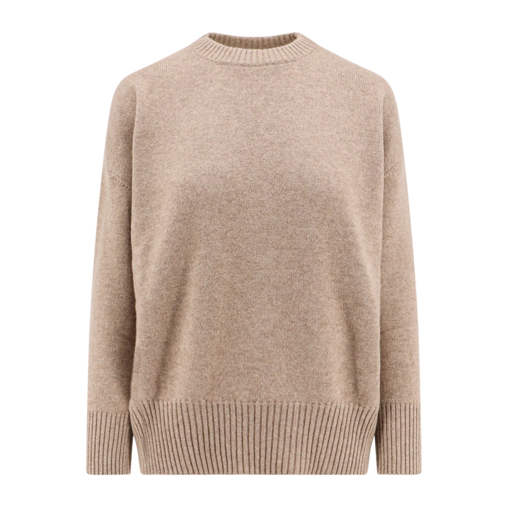 BRUNELLO CUCINELLI Cashmere Crew-Neck Sweater met Monili Detail Beige Dames