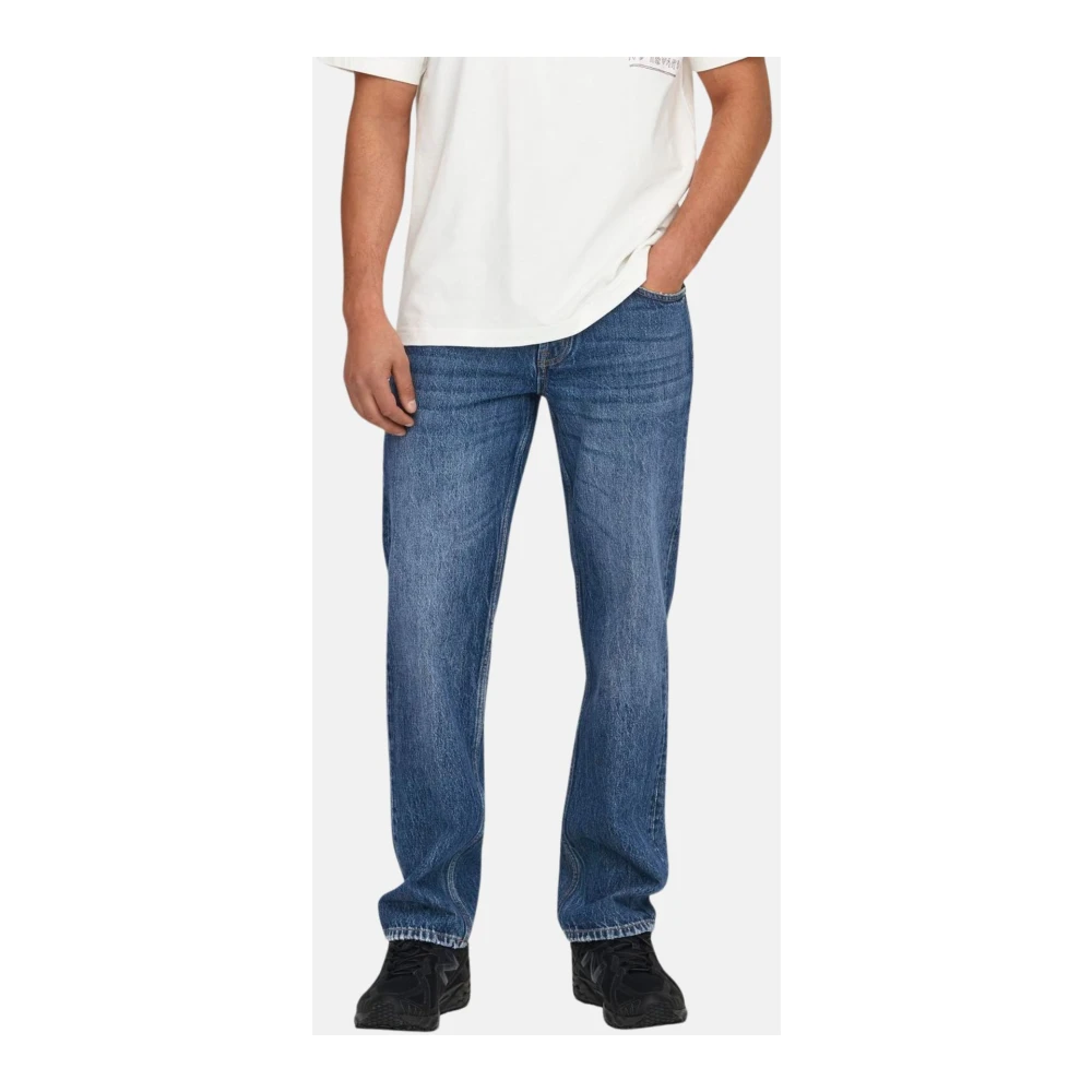 Only & Sons Slim Fit Casual Broek Blue Heren