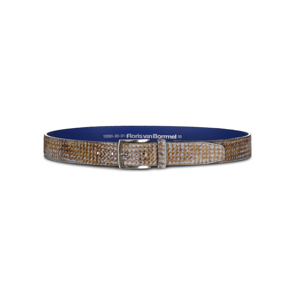 Van Bommel Zachte riem met uniek patroon Brown Heren