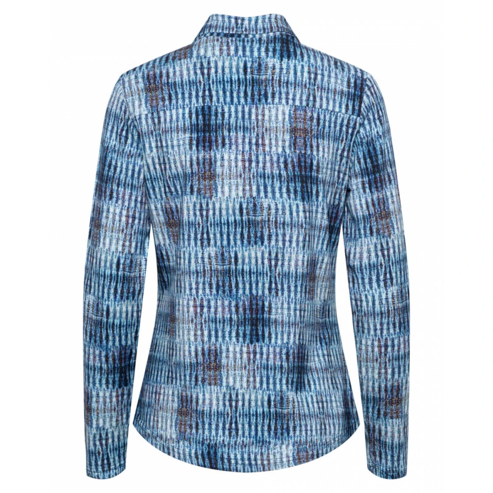 &Co Woman Lotte Denim Blouse met Lange Mouwen Blue Dames