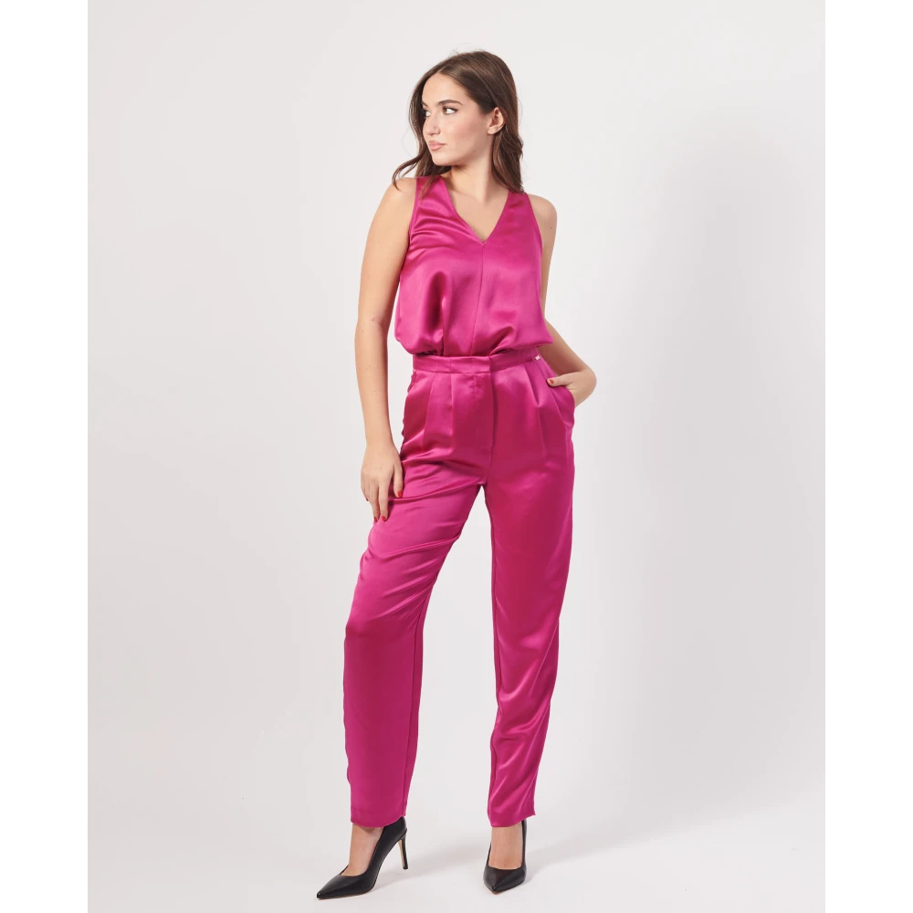 Armani Exchange Fuchsia Hoge Taille Broek Pink Dames