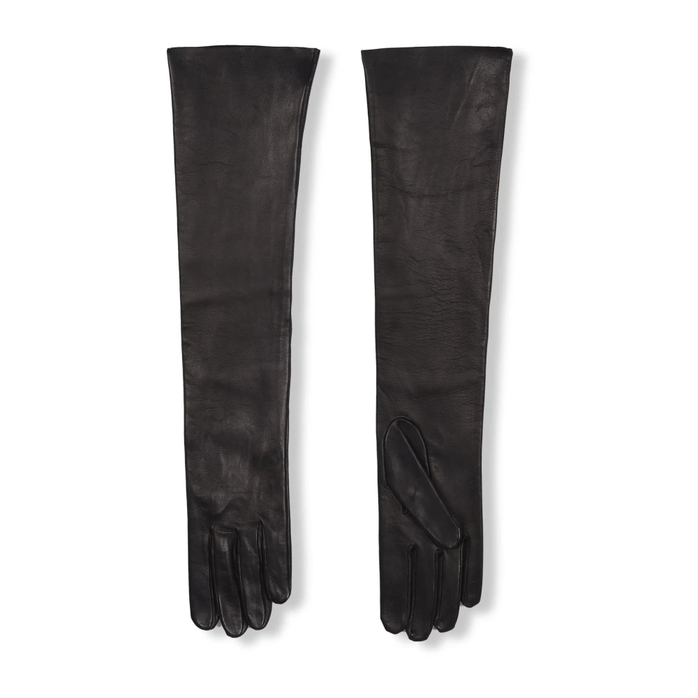 Cortana Jin lange zwarte leren handschoenen Black Dames