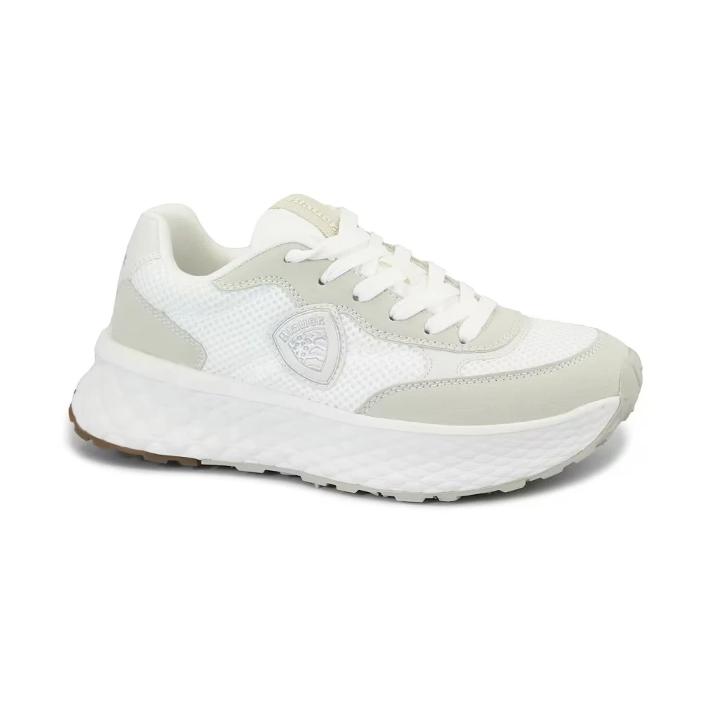 Blauer Mesh Running Dames Schoenen Wit