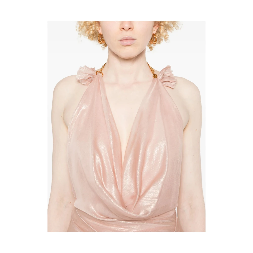 Maria Lucia Hohan Roze Halternek Open Rug Jurk Pink Dames
