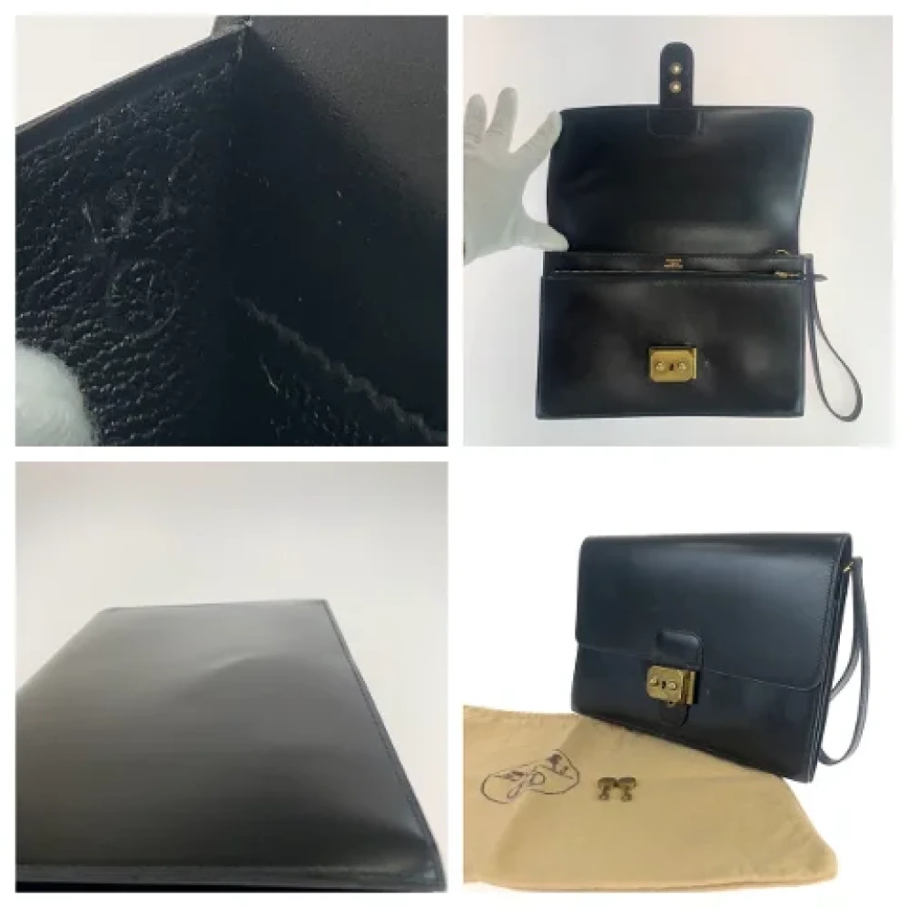 Hermès Vintage Pre-owned Leather clutches Black Dames