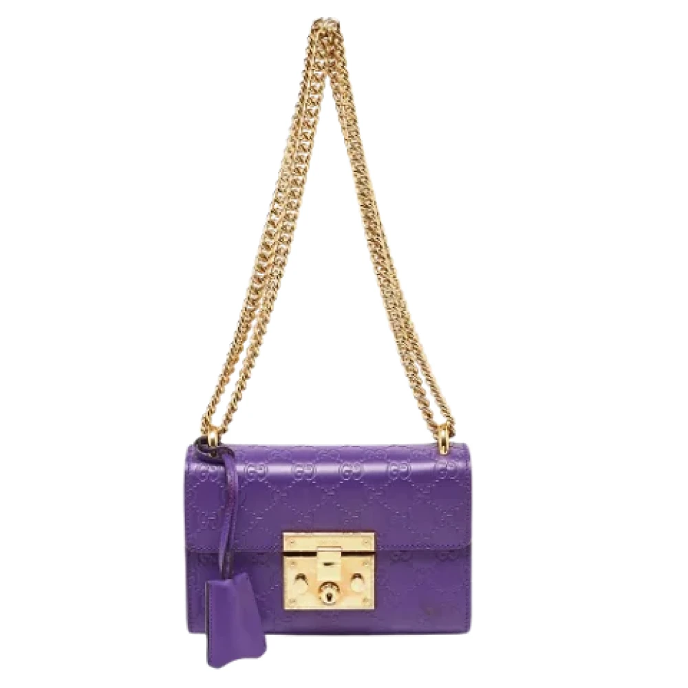 Gucci Vintage Pre-owned Leather shoulder-bags Purple Dames