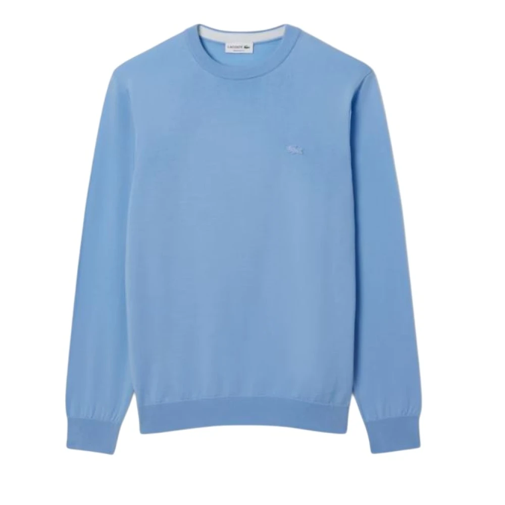Lacoste Herr Blå Stickade Tröjor 2XL, Merinoull Crew Neck Tröja