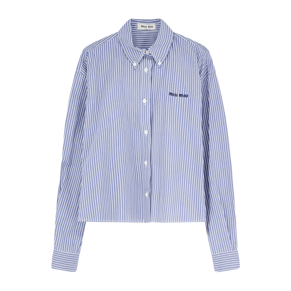 Miu Miu Multicolor Shirts, Female, S, Striped Cotton Shirt