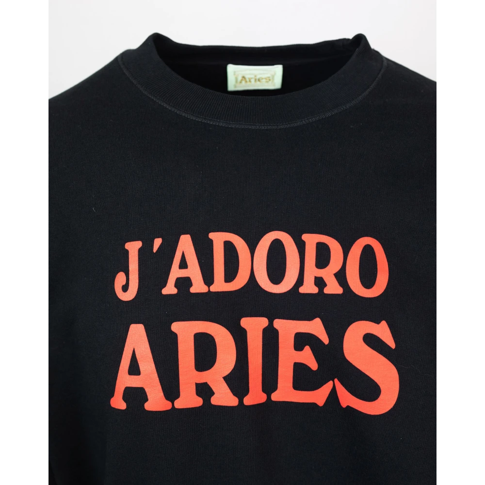 Aries Zwarte Sweater met Jadoro Grafische Print Black Heren