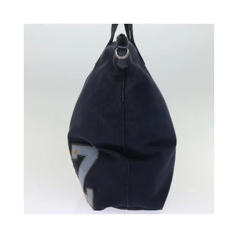 Prada Vintage Pre-owned Cotton handbags Blue Dames