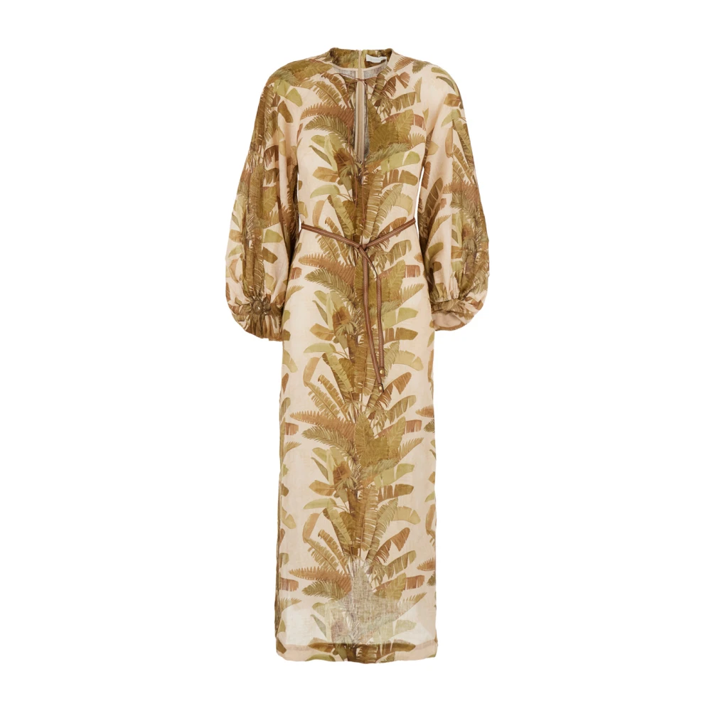 Zimmermann Women's Brown Maxi Dresses, S, Ascension Midi Dress