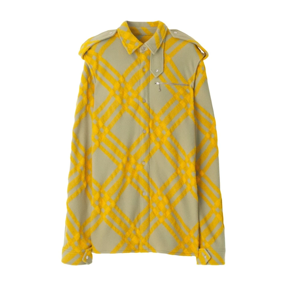 Burberry Geruit Patroon Overhemd Yellow Dames