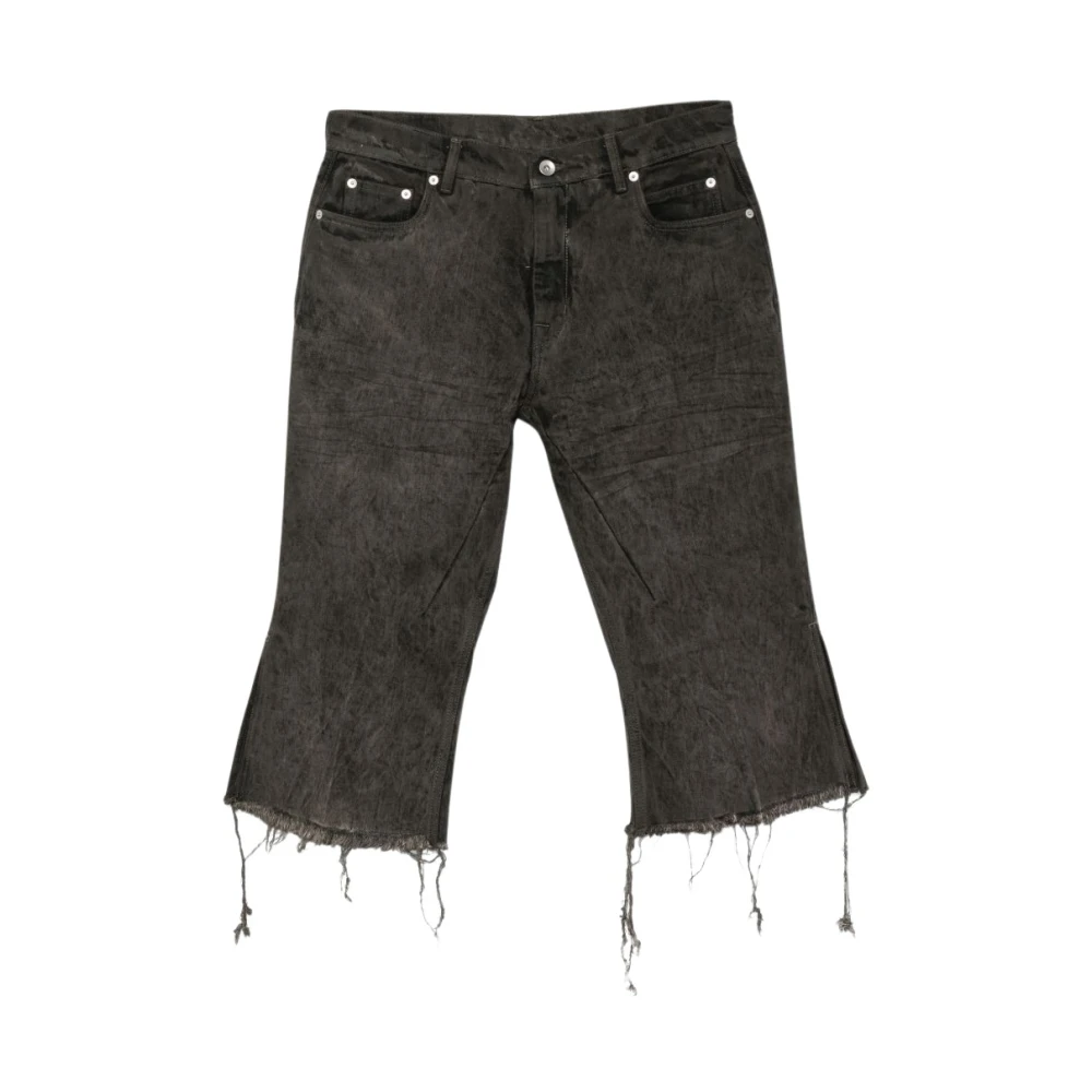 Rick Owens Denim Slim Bermuda Shorts - Female - Denim Shorts - Gray - W27 - Shorts