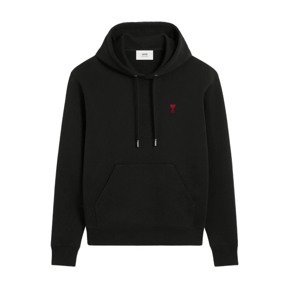 Ami Paris Mannelijk Zwart Hoodies & Sweatvesten Heren, 2XL, Katoen, Ami De Coeur Hoodie