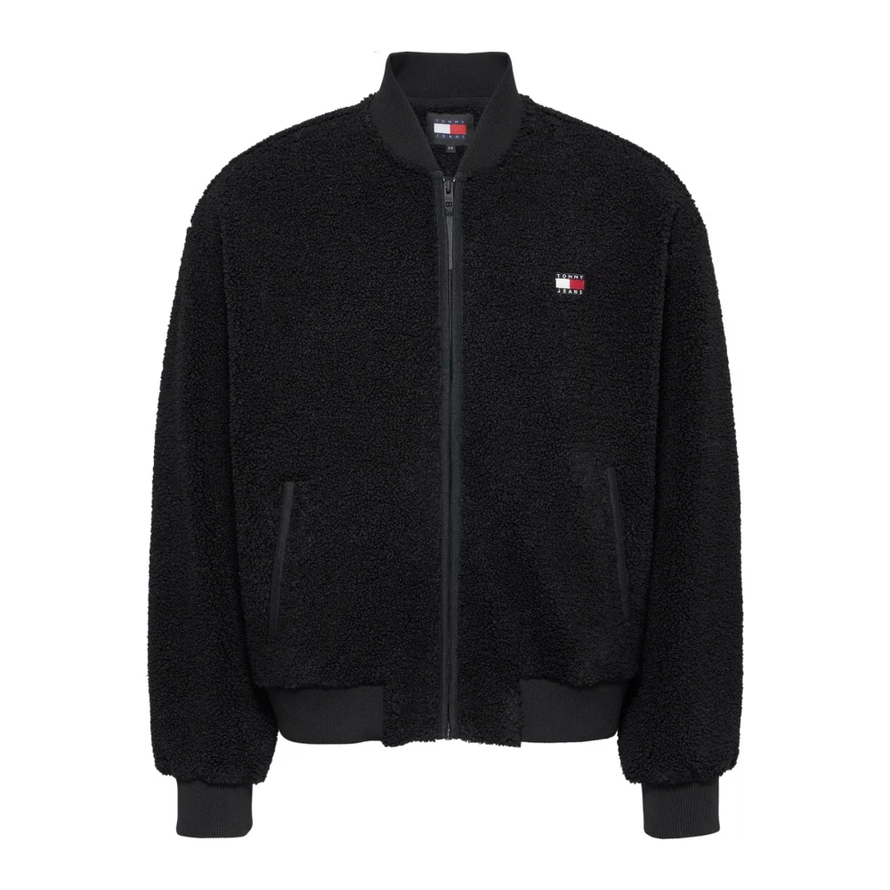 Tommy Jeans Zwarte Logo Patch Jas Black Heren