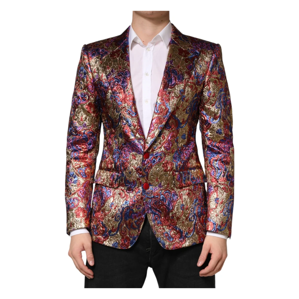 Dolce & Gabbana Jacquard Single-Breasted Blazer - Male - Blazers - Multicolor - L - Jackets