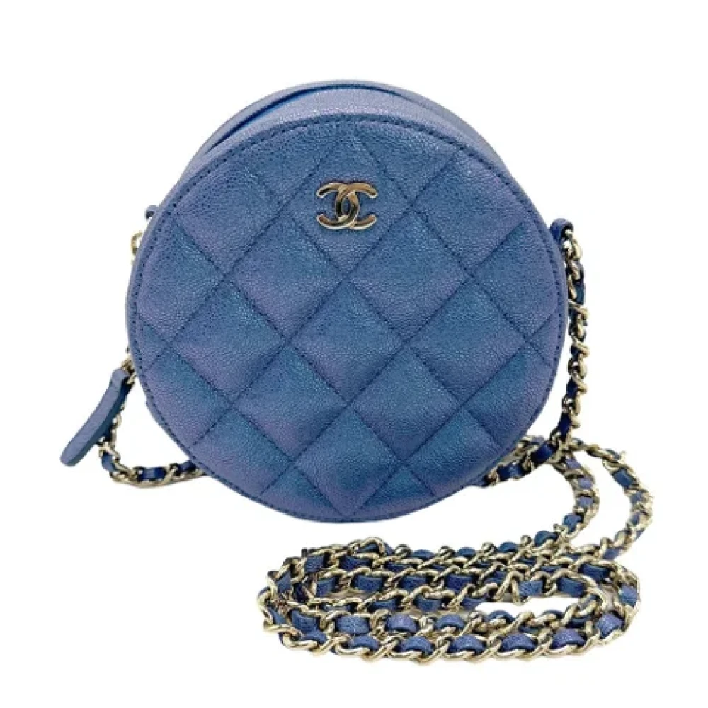 Chanel Vintage Pre-owned Leather clutches Blue Dames